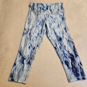 Just Live Women's Athletic Leggings in Blue Marble